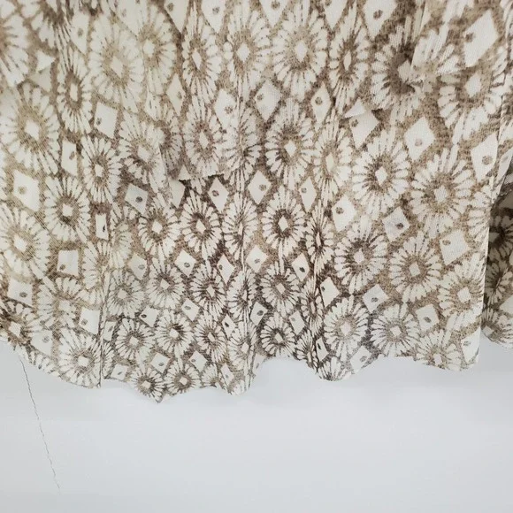 Chico's Womens 3 (XL) Brown Tan Abstract Diamond Print Asymmetric Hem Tunic Top - Picture 5 of 13